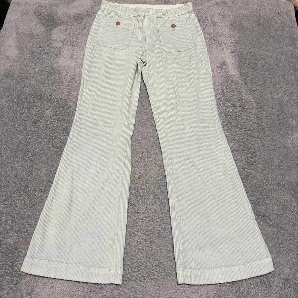 Free People Pants Womens 6 (32x31.5) Corduroy Boot Patch Pocket Green